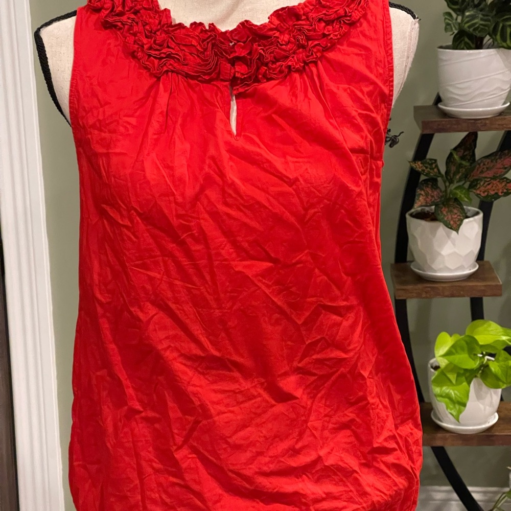 Loft Red Sleeveless Top Size Extra Small